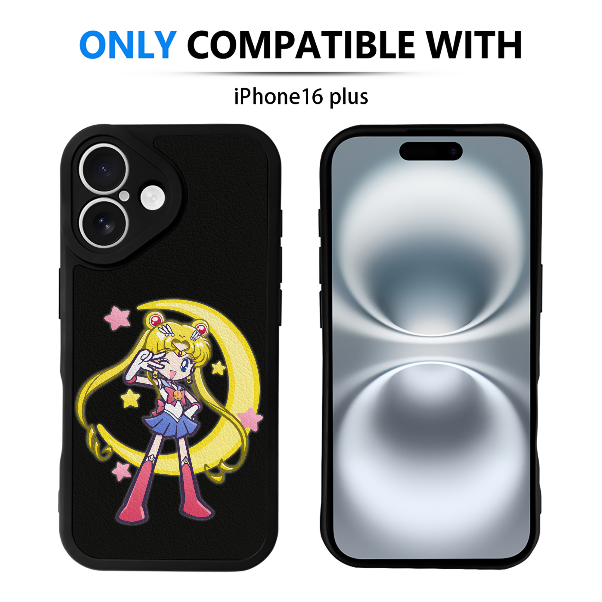 （画像用） 美少女戦士セーラームーン 月野 うさぎ つきの うさぎ Sailor Moon Tsukino Usagi 【iPhone 16シリーズ対応】シリコンスマホケース（レザー調） 材質：シリコン